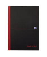 Oxford Black n Red Notebook A4 Hardback Casebound Ruled With Single Cash 192 Pages (Pack 5) 100080537